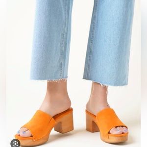 Charlotte Stone Kayla sandals, Size 10: Worn once: Heels 3”, suede material.